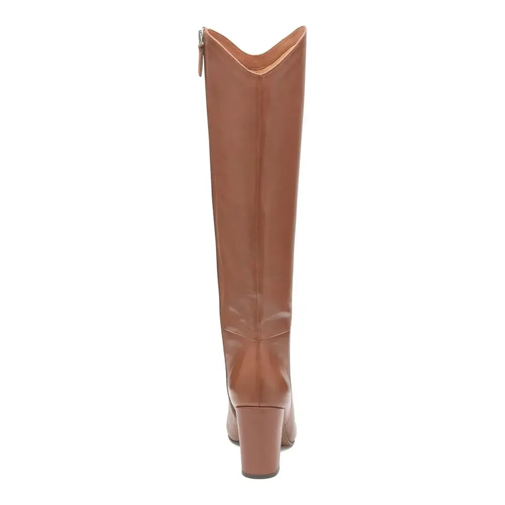 JOHNSTON & MURPHY, WOMEN'S, CHARLOTTE KNEE HIGH BOOTS, COGNAC, 7, MEDIUM
